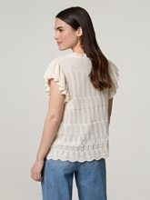 Image sur T-shirt en tricot avec manches à volants