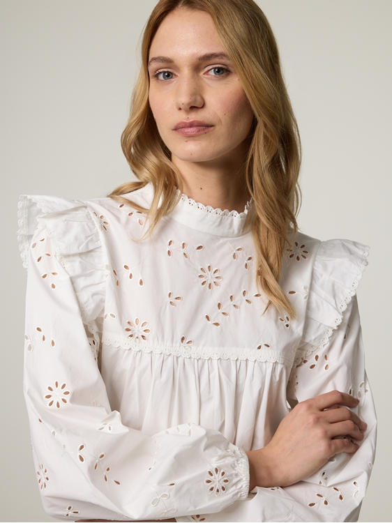 Image sur Blouse à broderies ajourées TADDEO